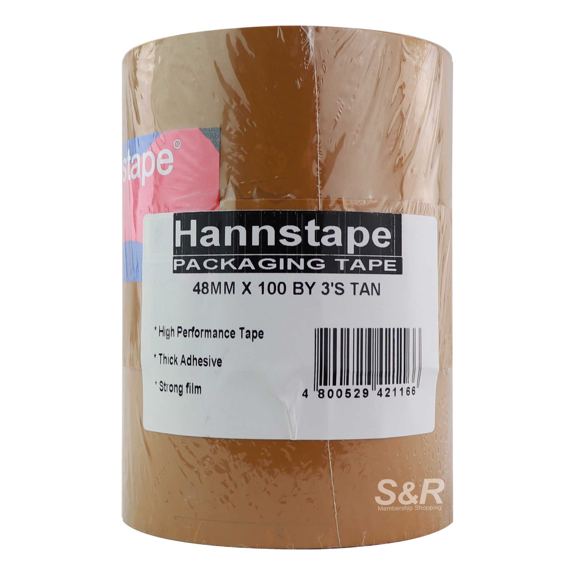 Hannstape Tan Packaging Tape 3pcs